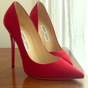 NWB Jimmy Choo Anouk Red Suede